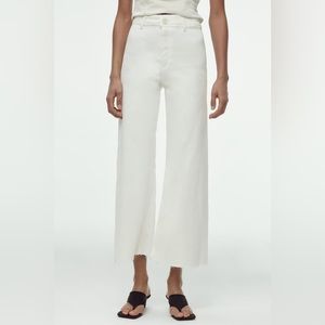 zara marine straight leg white jeans